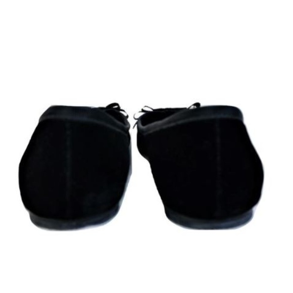 TORY BURCH JESSICA BLACK VELVET BOW SILVER FLATS - Picture 7 of 8